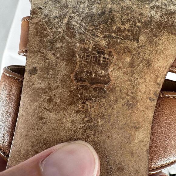 Tory Burch sandals womens 6.5 brown leather kira slide designer minimalist beach - Picture 6 of 7